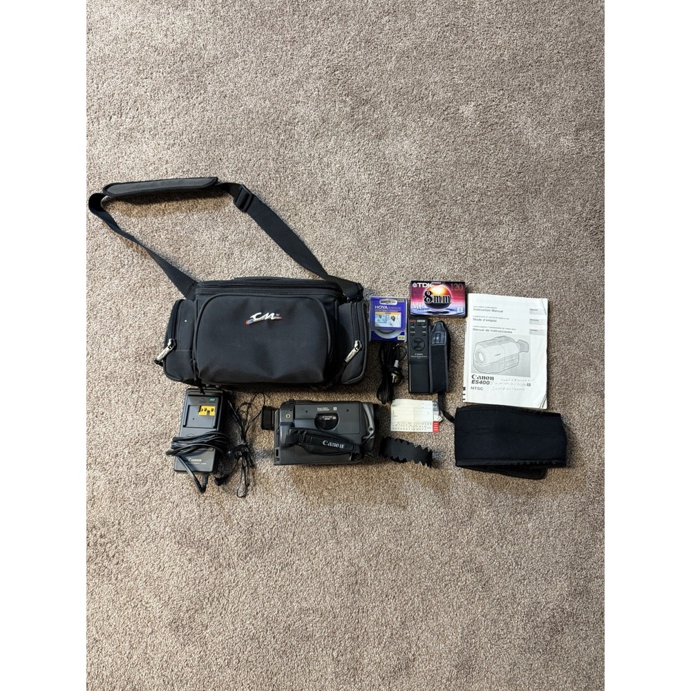 Canon ES400VA 8mm Video Camcorder Player TESTED WORKS BAG (READ)